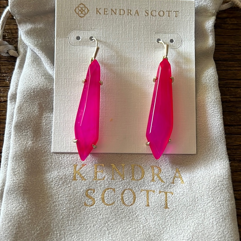 Hot Pink Kendra Scott Drop Earrings